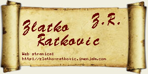 Zlatko Ratković vizit kartica